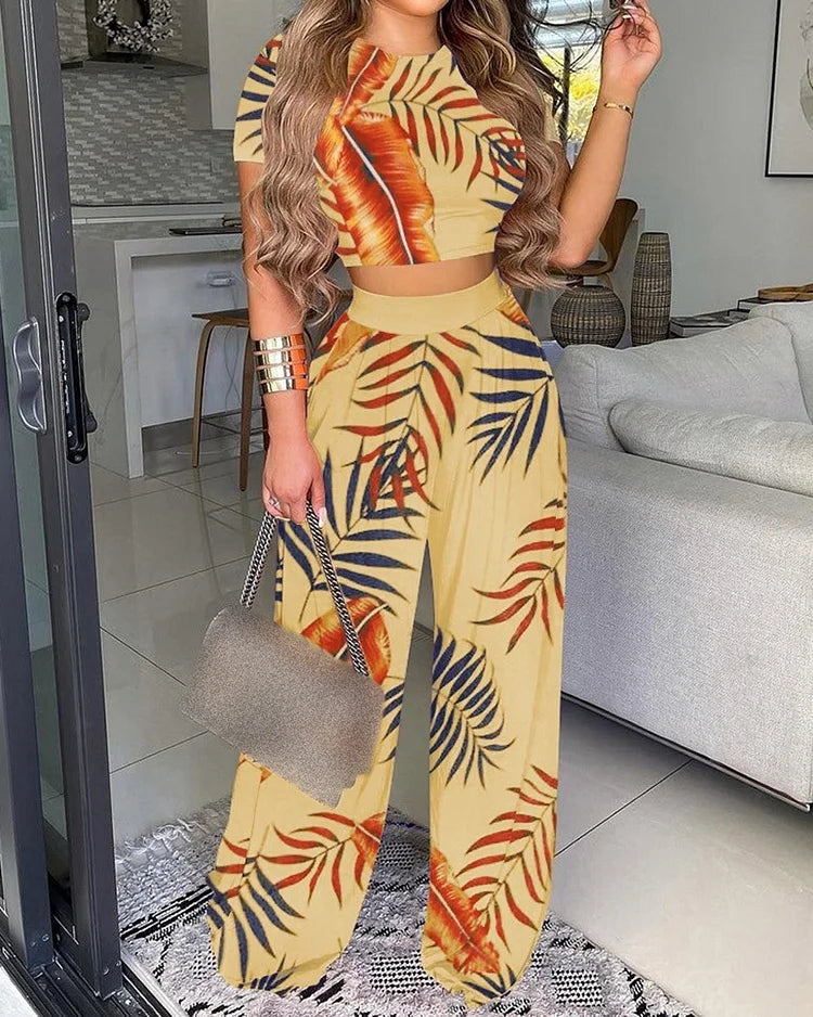 Gail - Tanktop met gebloemde broek set