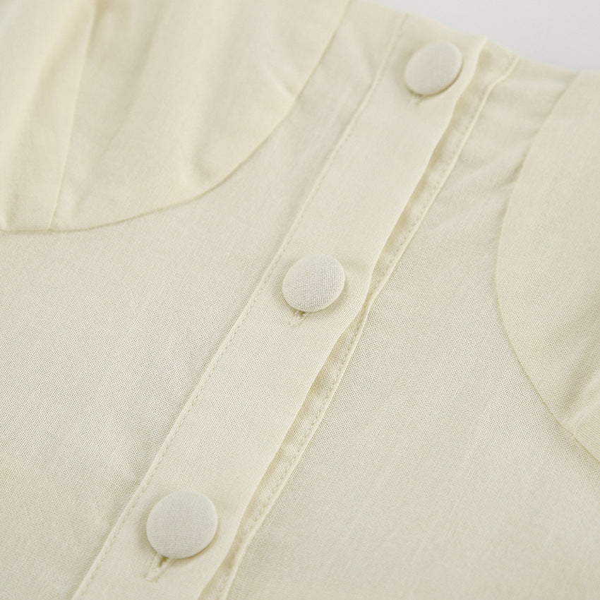 Cameron | Vierkante hals knoop naar beneden losse romper