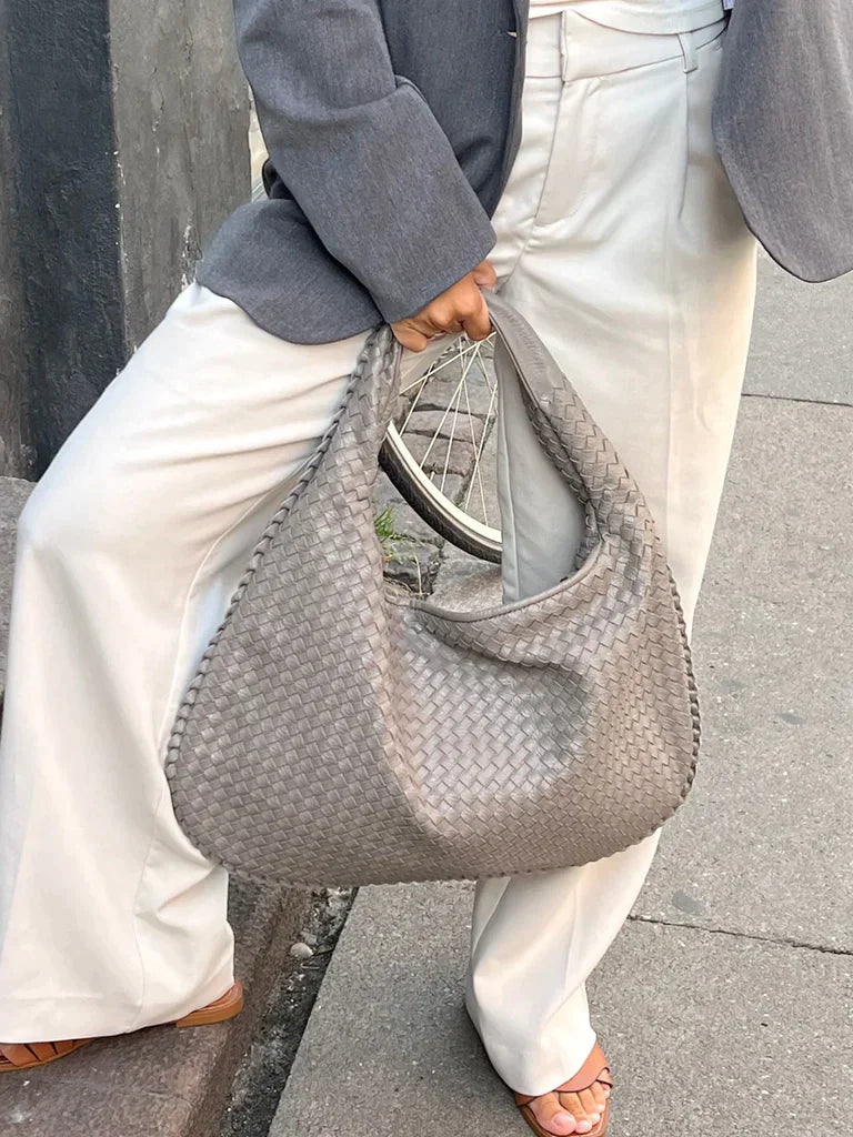Sassy Bag - Luxe Geweven Lederen handtas