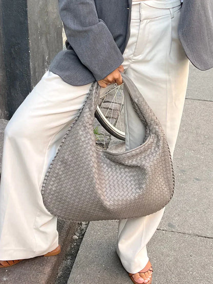 Sassy Bag - Luxe Geweven Lederen handtas