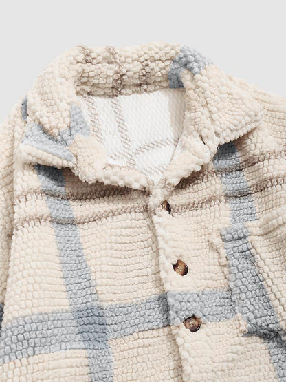 Ives | Vintage geruit fleecejack met capuchon