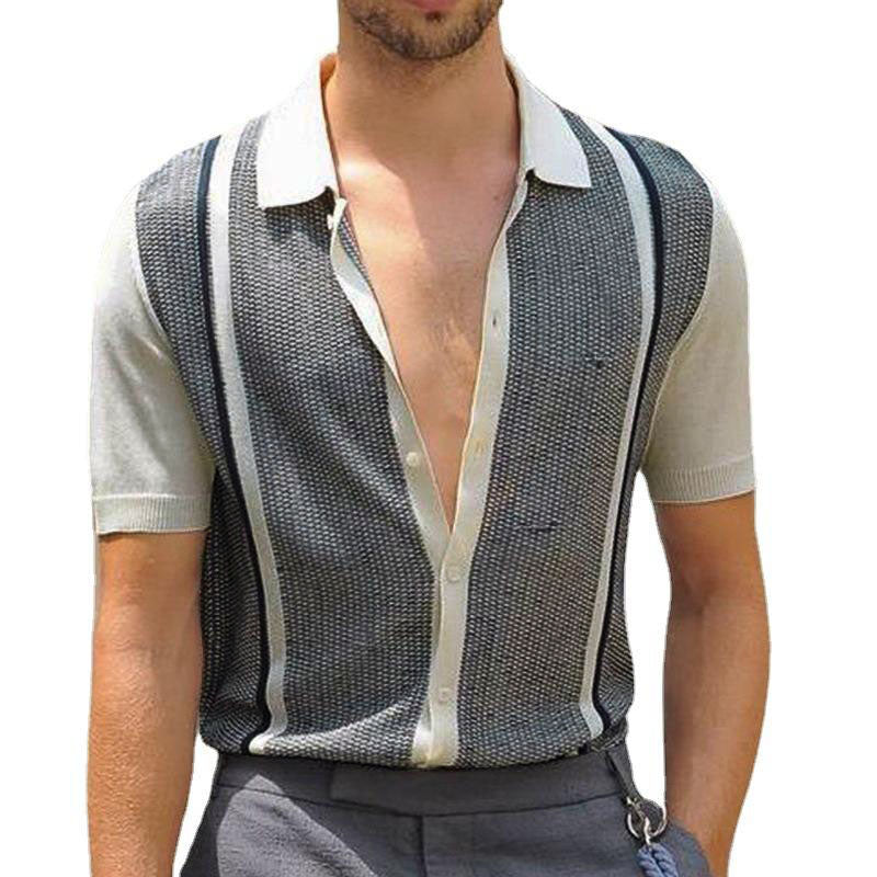 Oliver | Casual Kleurcontrast Gestreept Gebreid Poloshirt
