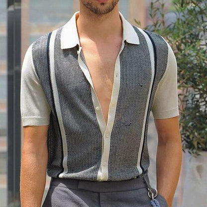 Oliver | Casual Kleurcontrast Gestreept Gebreid Poloshirt