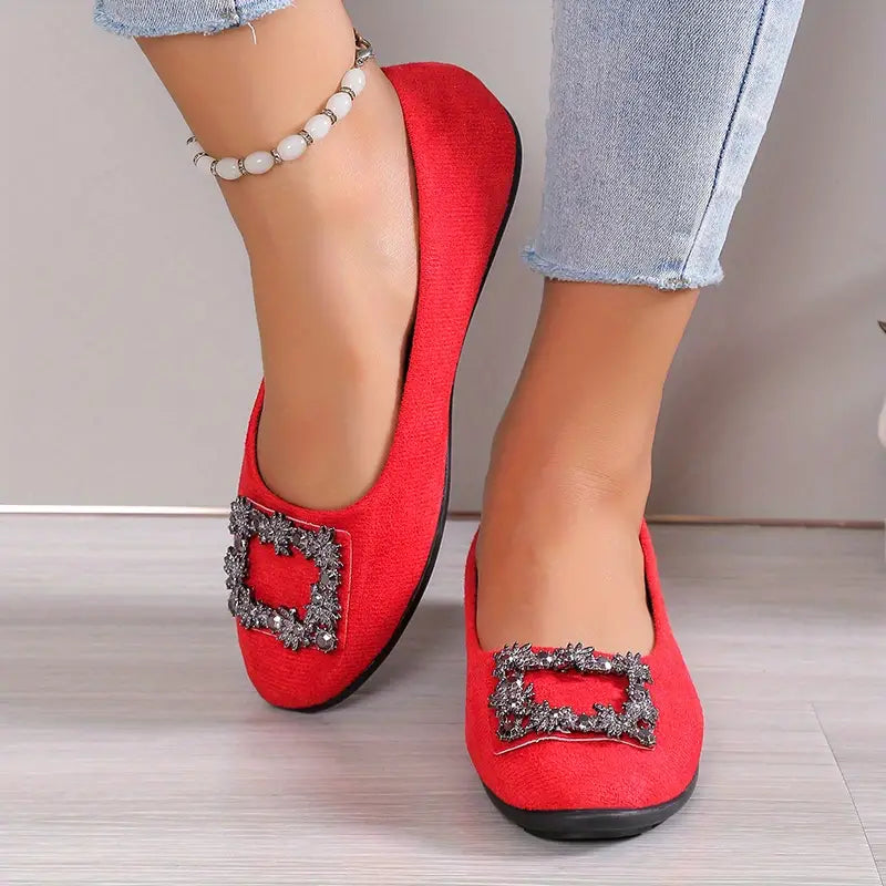 Ballet flat met strass gesp