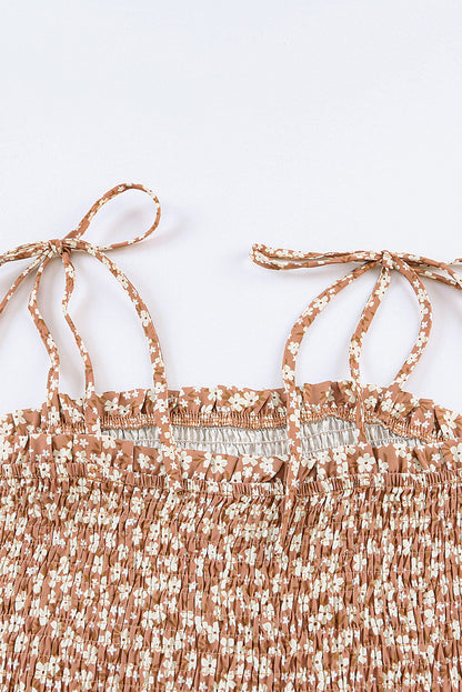 Marella - Jumpsuit met smalle bandjes en gesmokt lijfje