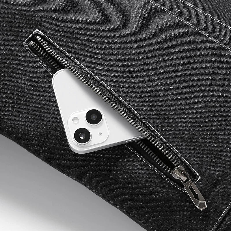 Espen | Vintage denim jack met fleece voering en kraag