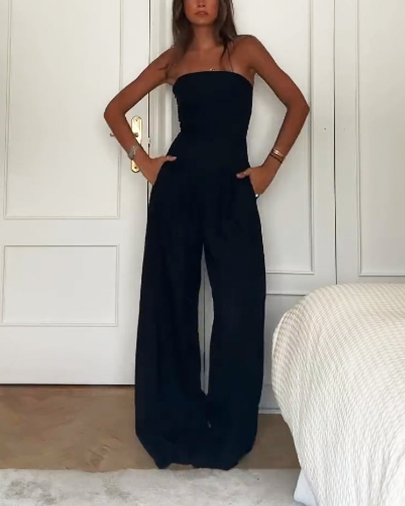Shania | Modieuze strapless jumpsuit