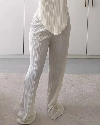 Terry - Mouwloze geplooide tweedelige set