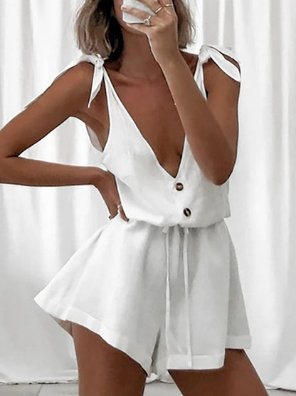 Vinya - V-hals veterkoordjes losse romper