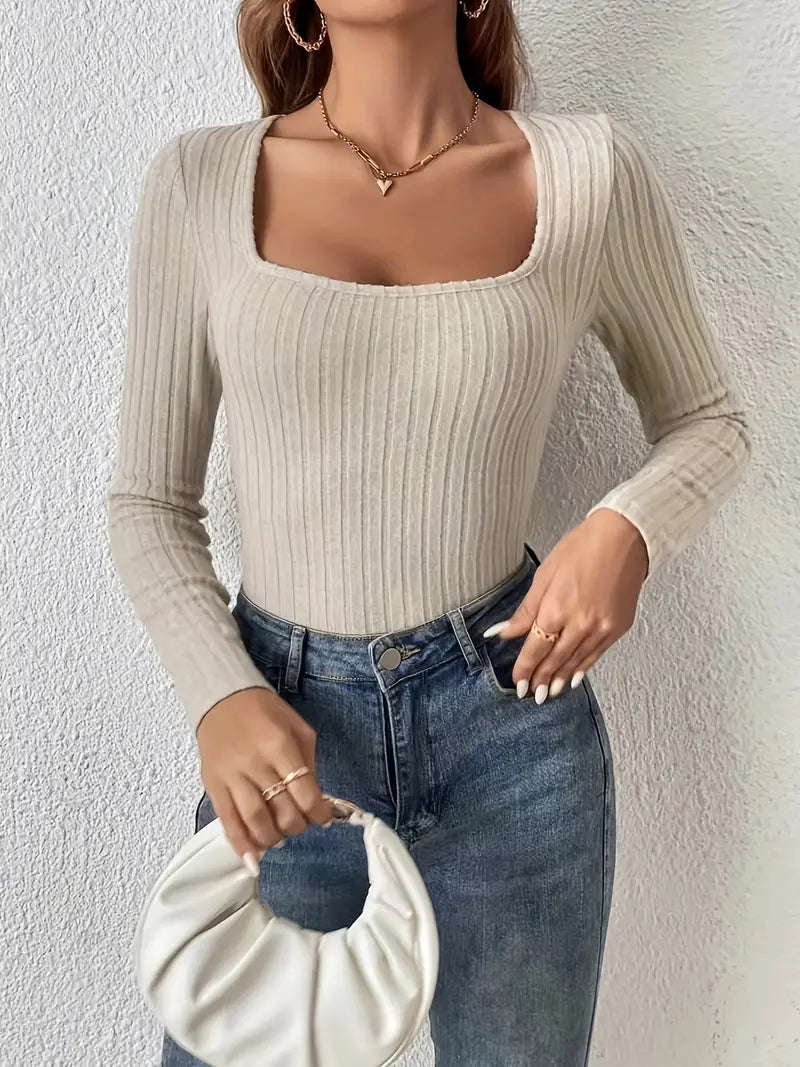 Bodysuit Trui Met Vierkante Hals