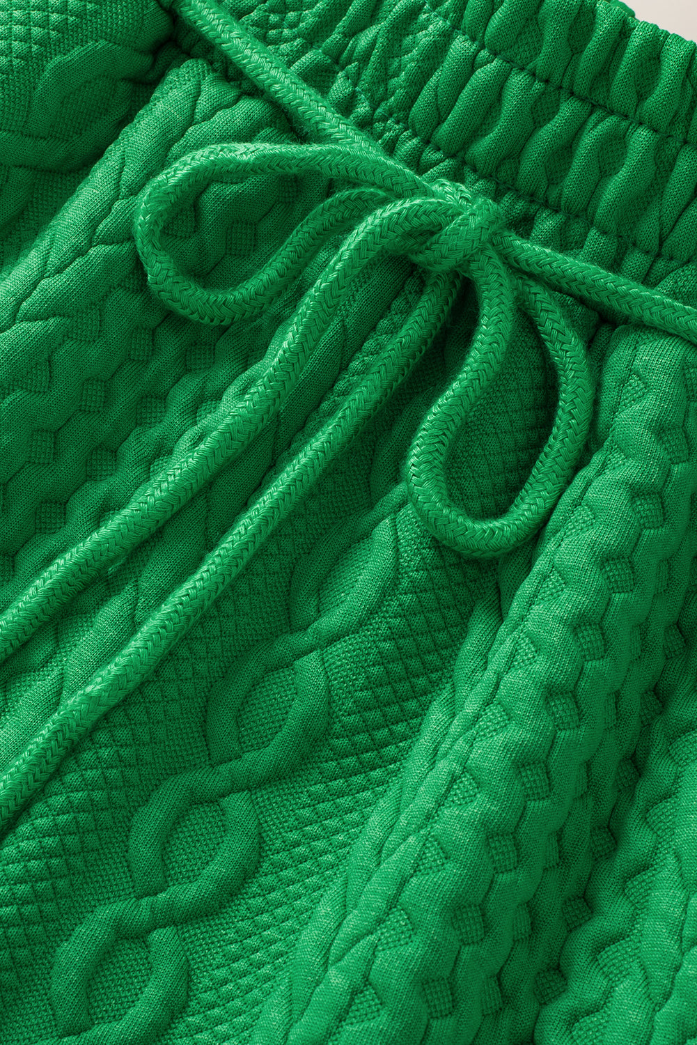 Chanda | Casual Trim Kabel Getextureerde Shorts Set