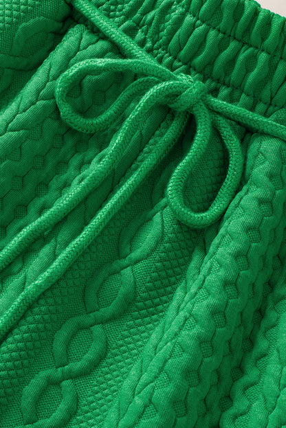 Chanda | Casual Trim Kabel Getextureerde Shorts Set