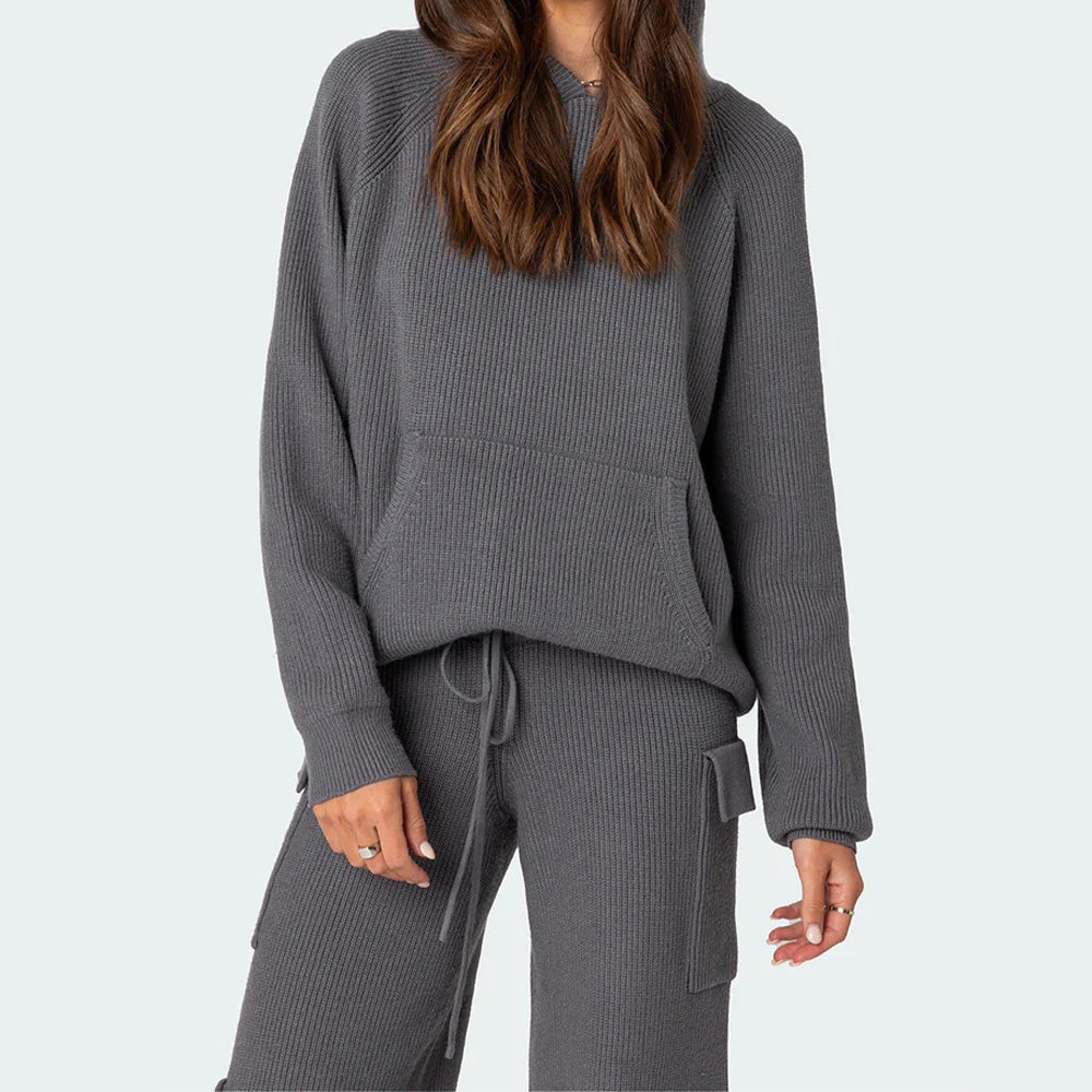 Corina | Stijlvolle trui met capuchon tweedelige set