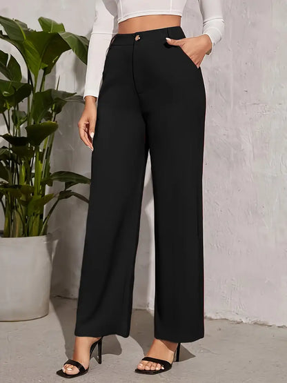 Broek met hoge taille en wijde pijpen - Selene