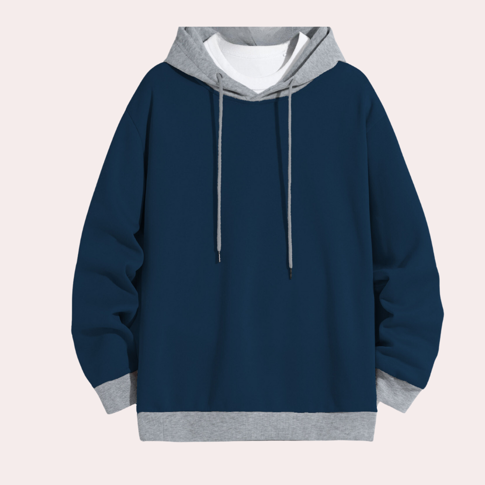 Aleron | Eenvoudige casual hoodie met kleurcontrast voor heren