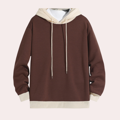 Aleron | Eenvoudige casual hoodie met kleurcontrast voor heren