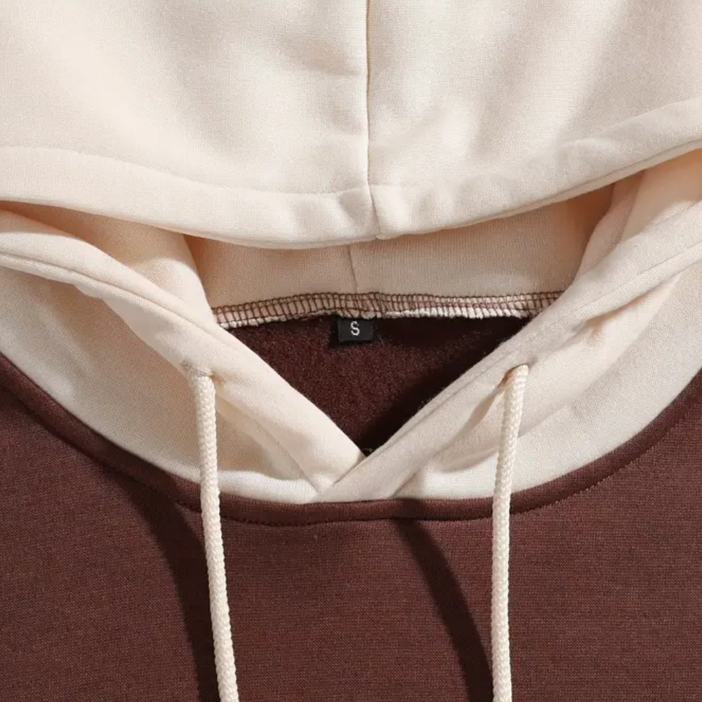 Aleron | Eenvoudige casual hoodie met kleurcontrast voor heren