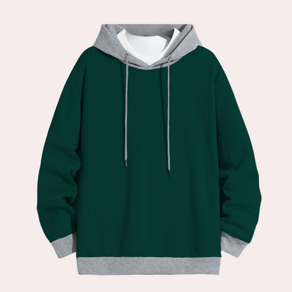 Aleron | Eenvoudige casual hoodie met kleurcontrast voor heren