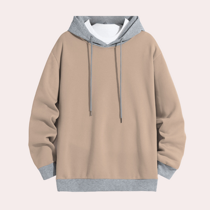 Aleron | Eenvoudige casual hoodie met kleurcontrast voor heren