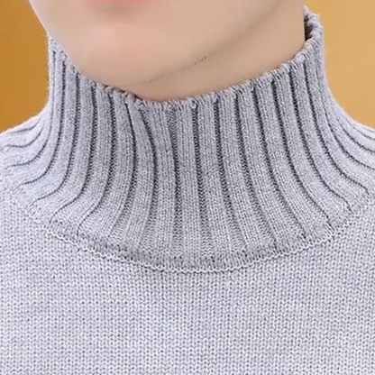 Theron | Trendy trui met hoge kraag en diagonaal kleurcontrast