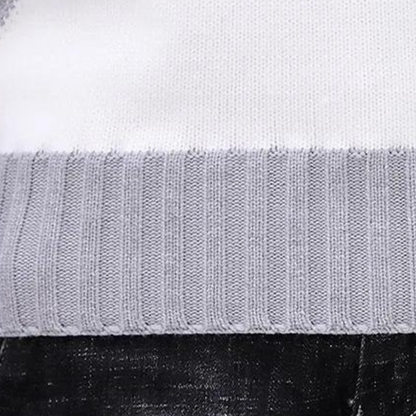 Theron | Trendy trui met hoge kraag en diagonaal kleurcontrast