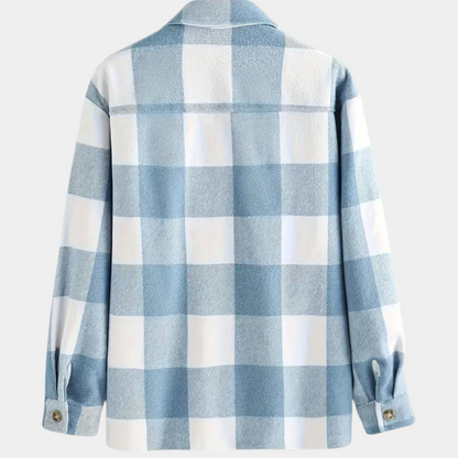 Ashwin | Elegant overhemd met lange mouwen en lichtblauw ruitpatroon