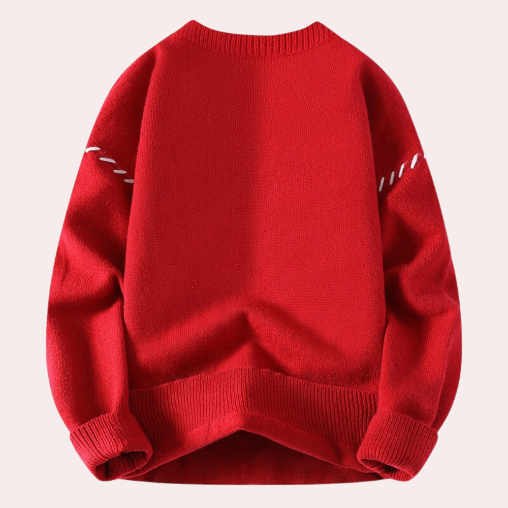 Braulio | Stijlvolle winterwarme fleece trui met stikseldetails voor heren