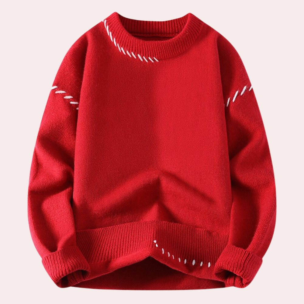 Braulio | Stijlvolle winterwarme fleece trui met stikseldetails voor heren