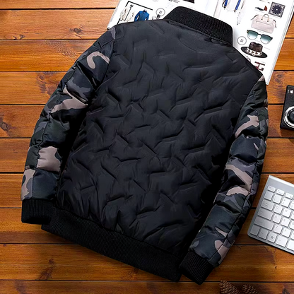 Norbert | Stijlvolle pufferjack met camouflagemouwen