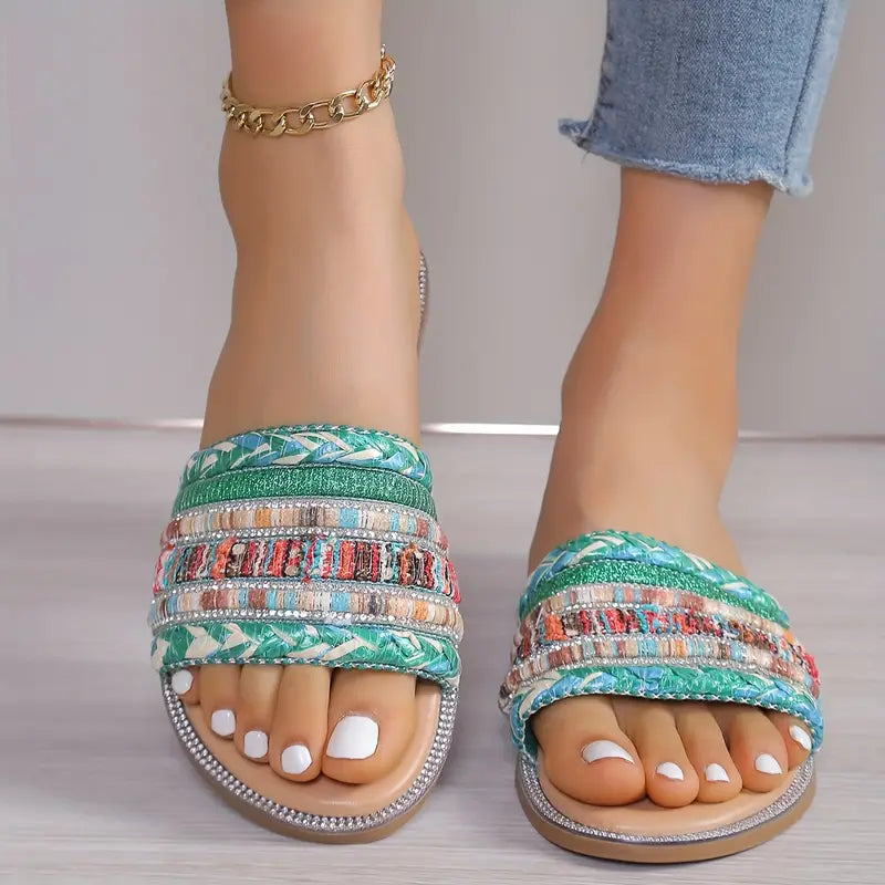 Casual platte zomerschoenen met open teen, lichtgewicht slippers