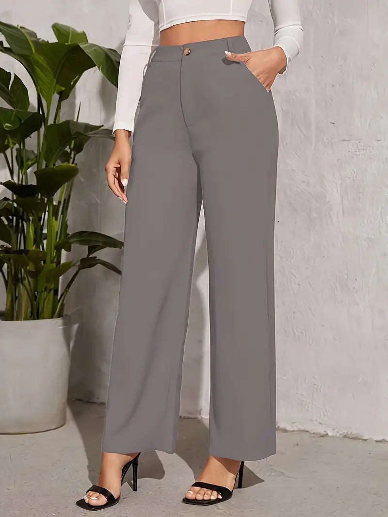 Broek met hoge taille en wijde pijpen - Selene