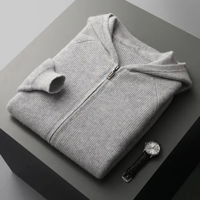 CASHMERE ZIPPED HOODIE