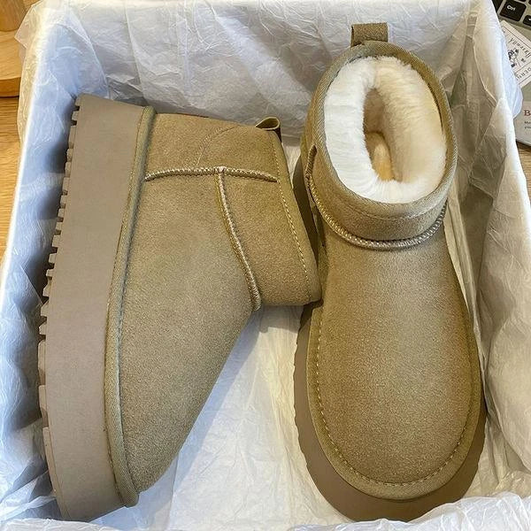 StrideSole | Klassieke pluche trendy plateaulaarzen