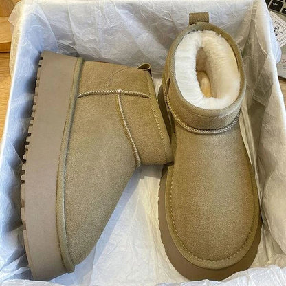 StrideSole | Klassieke pluche trendy plateaulaarzen