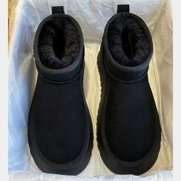 StrideSole | Klassieke pluche trendy plateaulaarzen