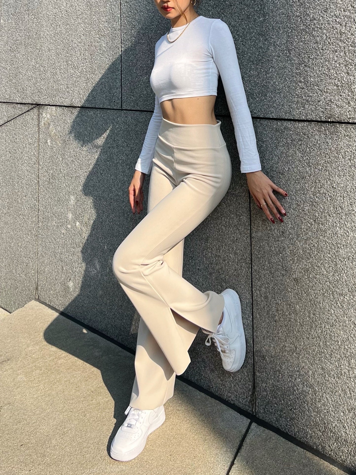 Samah | Slanke broek met split