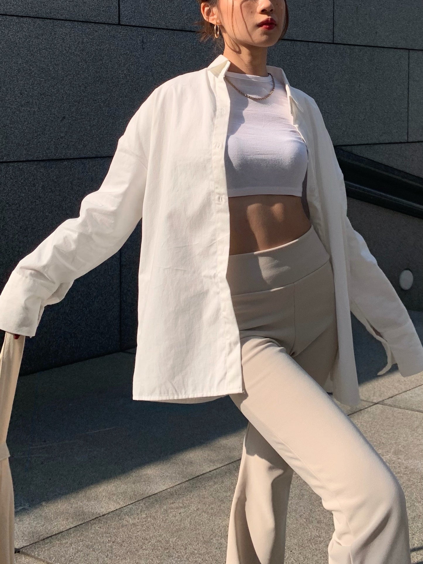 Samah | Slanke broek met split