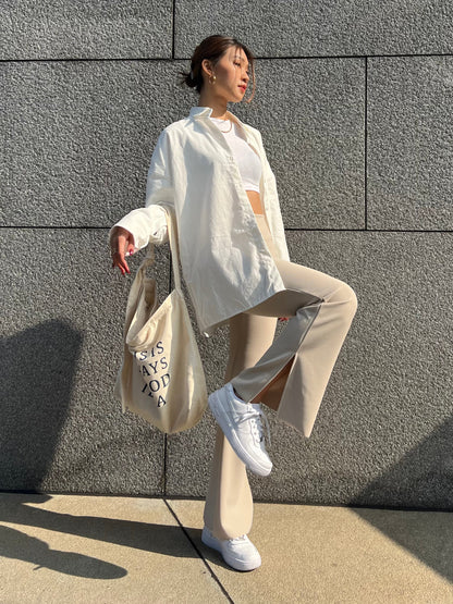 Samah | Slanke broek met split