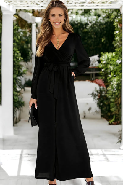 Stacy | Elegante teruggesneden jumpsuit met wijde pijpen