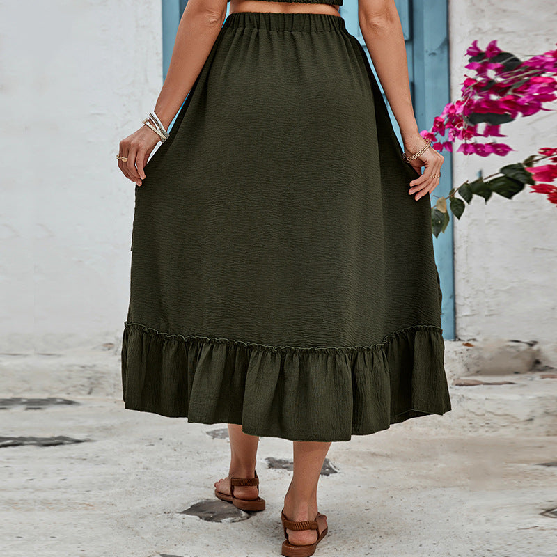 Boho maxi rok met ruches - Sara