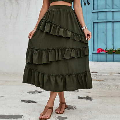 Boho maxi rok met ruches - Sara