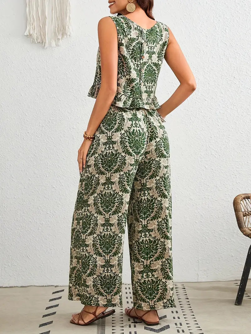 Elegante broekpakken met all-over print