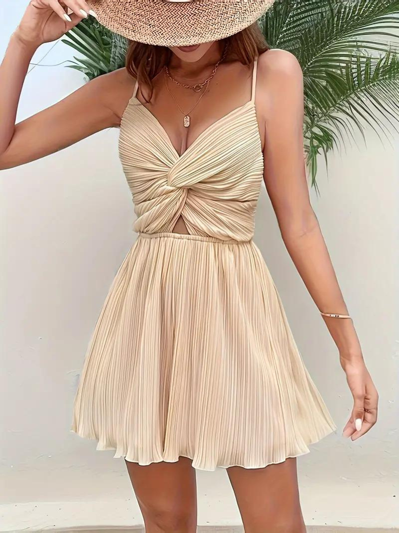 Nora - Cami Romper met Gedraaide Voorkant