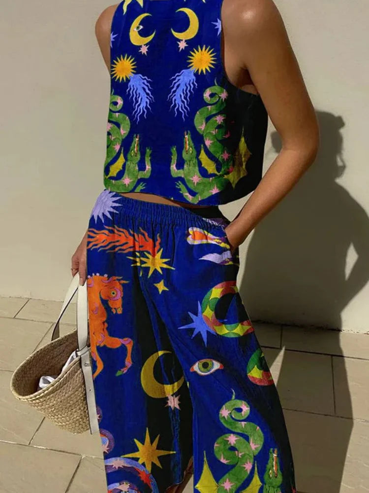 Vivi - Abstracte grafische print 2-delige set