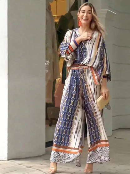 Zora - Overhemd en broek met bohemian print