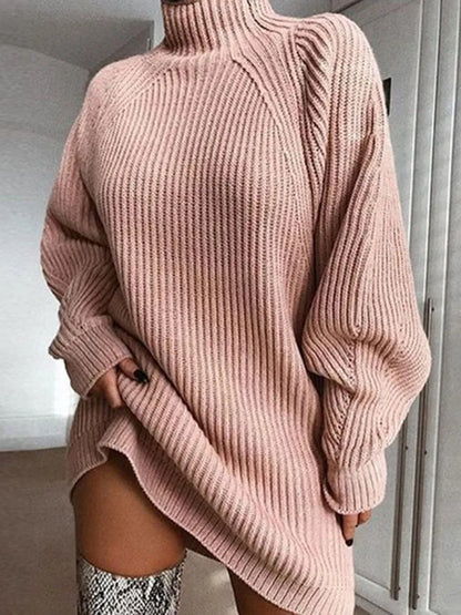 Olivia | Comfortabele Jurk - Sweater met Col