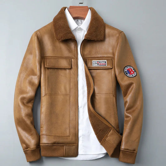 Ryu | Klassiek bomberjack met fleece kraag en voering