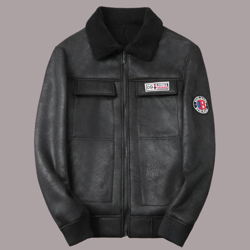 Ryu | Klassiek bomberjack met fleece kraag en voering