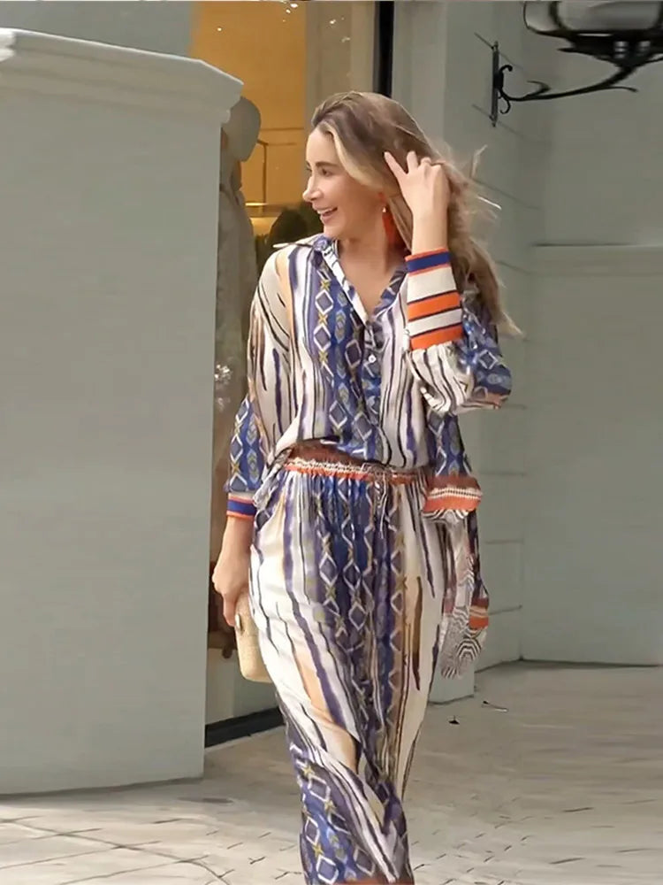 Zora - Overhemd en broek met bohemian print