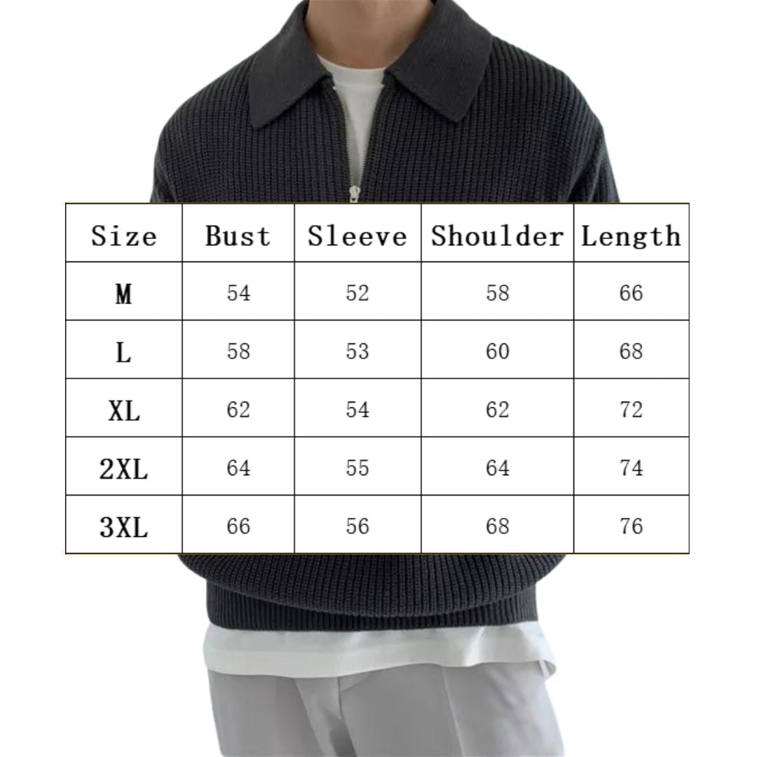 Cassius - Slanke gebreide polo met rits